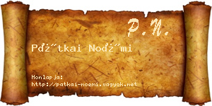 Pátkai Noémi névjegykártya