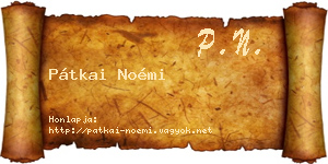 Pátkai Noémi névjegykártya
